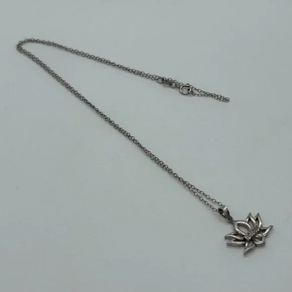 925 Sterling Silver Lotus Blossom Pendant Necklace Dainty Spiritual Minimalist - Picture 2 of 15